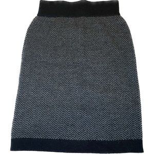 DKNY Womens Black Grey Knit Work Wear Midi Pencil Skirt Small